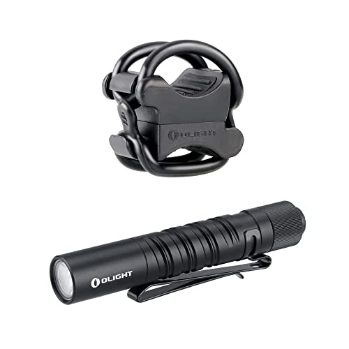 OLIGHT FB-1 Universal Flashlight Bike Mount Bundle with I3T EOS 180 Lumens Dual-Output Slim EDC Flashlight