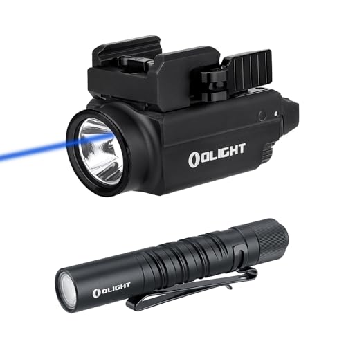 OLIGHT Baldr S Blue Beam 800 Lumens Magnetic USB Rechargeable Tactical Flashlight with White LED Combo Bundle I3T EOS 180 Lumens Dual-Output Slim EDC Flashlight
