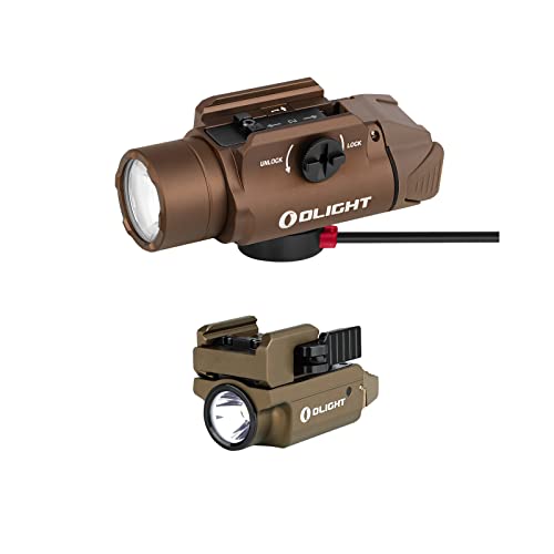 OLIGHT PL-3R Valkyrie Rechargeable Tactical Light, 1500 Lumens Rail-Mounted Weaponlight Bundled with PL-Mini 2 Valkyrie 600 Lumens Magnetic USB Rechargeable Compact Weaponlight with Adjustab