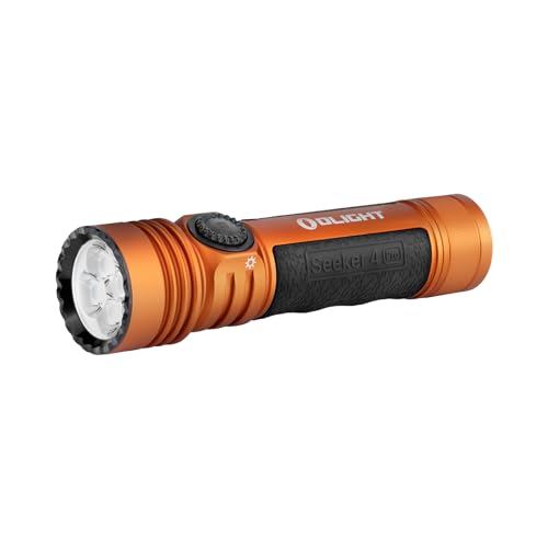 OLIGHT Seeker 4 Pro Rechargeable Flashlights, Bright High Lumens Orange