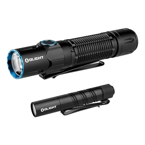OLIGHT Warrior 3S 2300 Lumens Rechargeable Tactical Light Bundle with I3T2 EOS Pocket EDC Flashlight