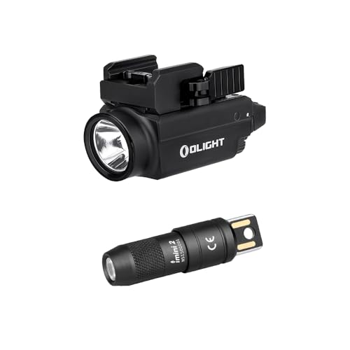 OLIGHT Baldr S 800 Lumens Compact Rail Mount Weaponlight with Green Beam and White LED Combo Bundle IMINI 2 EDC Rechargeable Keychain Flashlight