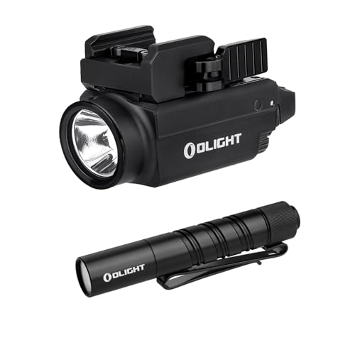 OLIGHT Baldr S 800 Lumens Compact Rail Mount Weaponlight with Green Beam and White LED Combo with I3T 2 EOS Pocket EDC Flashlight