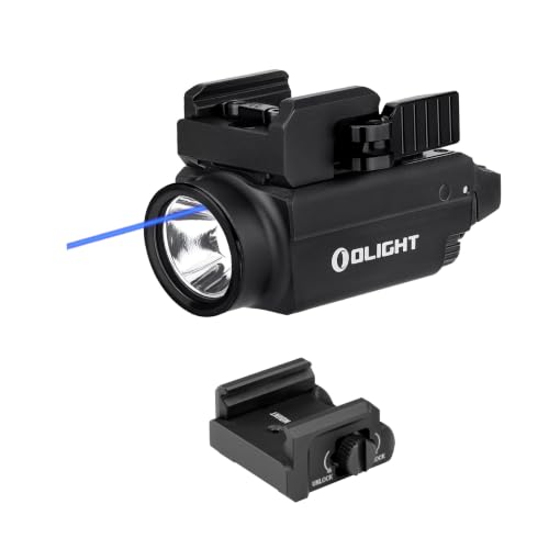 OLIGHT Baldr S Blue Beam 800 Lumens Magnetic USB Rechargeable Tactical Flashlight with White LED Combo with P365 Rail Mount