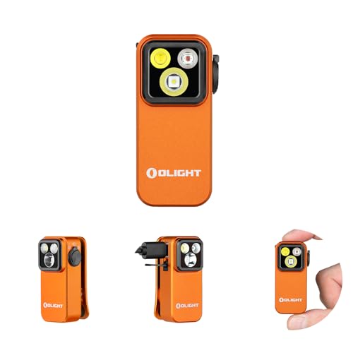 OLIGHT Oclip Pro Rechargeable EDC Clip-on Flashlight, Orange