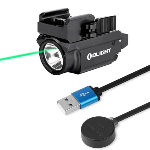 OLIGHT Baldr Mini 600 Lumens Rechargeable Weaponlight with Green Beam and White LED Combo Bundles MCC S Magnetic Charging Cable