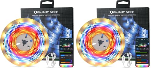 OLIGHT Ostrip 16.4ft RGB LED Strip Light, Smart App Control, Music Sync, DIY Color Modes, for Bedroom, Gaming, TV, Home Decor