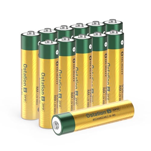 OLIGHT B Pro AAA Rechargeable NiMH Batteries, 12-Count Pack