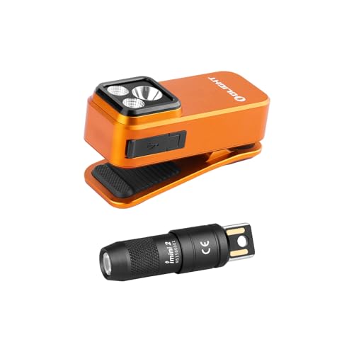 OLIGHT Oclip Pro EDC Flashlight Clip-on 500 Lumens with Three Lighting BundleIMINI 2 EDC Rechargeable Keychain Light