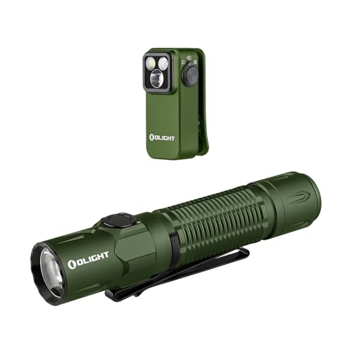 OLIGHT Warrior 3S 2300 Lumens Rechargeable Tactical Flashlight Bundle with Oclip Pro EDC Clip-on Light, 500 LMS with Three Lighting Solutions Type-C Charging
