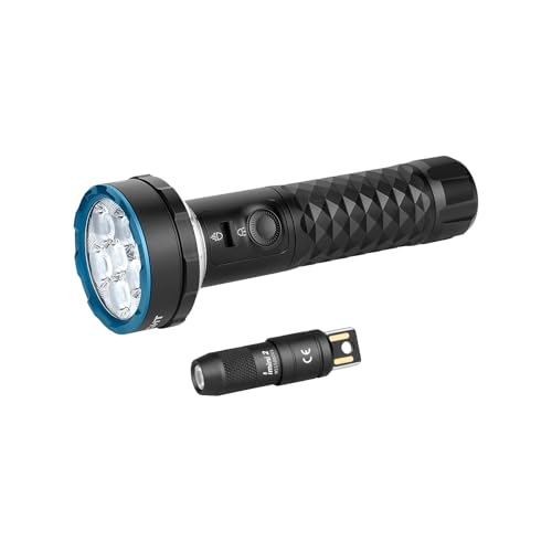OLIGHT Prowess Rechargeable High Lumen Flashlights, 5,000lms Super Bright Flashlight with Holster Bundle with IMINI 2 EDC Rechargeable Keychain Flashlight