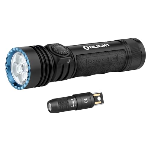OLIGHT Seeker 4 Pro Rechargeable Flashlights Bundle IMINI 2 EDC Rechargeable Keychain Flashlight