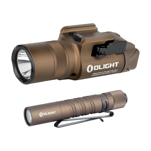 OLIGHT Baldr Pro R 1350 Lumens Magnetic USB Rechargeable Tactical Flashlight Bundle with I3T EOS 180 Lumens Dual-Output Slim EDC Flashlight for Camping and Hiking