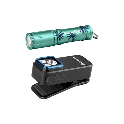 OLIGHT i3E EOS PMMA TIR Lens AAA EDC Flashlight Keychain Bundle with Oclip Pro Rechargeable EDC Flashlight Clip-on Flashlight