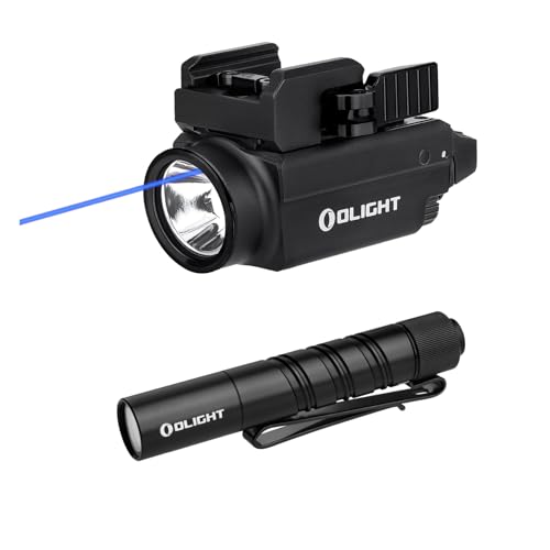 OLIGHT Baldr S Blue Beam 800 Lumens Magnetic USB Rechargeable Tactical Flashlight with White LED Combo with I3T 2 EOS Pocket EDC Flashlight