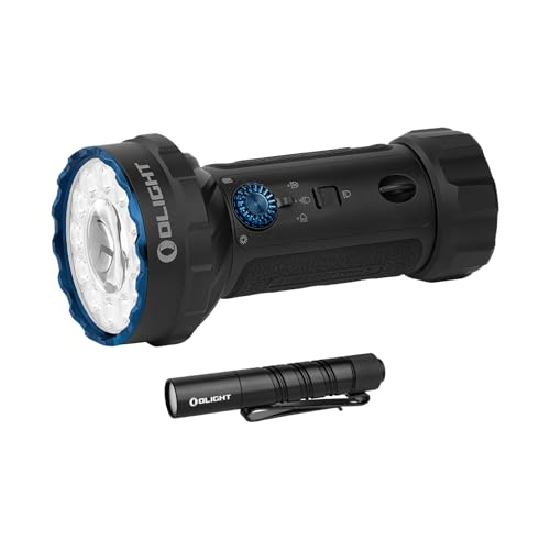 OLIGHT Marauder Mini 2 Bright Flashlight 10,000 Lumen with 750 Meters Beam Distance Bundle with I3T 2 EOS Pocket EDC Flashlight, 200 Lumens Compact Bright Handheld Flash Lights