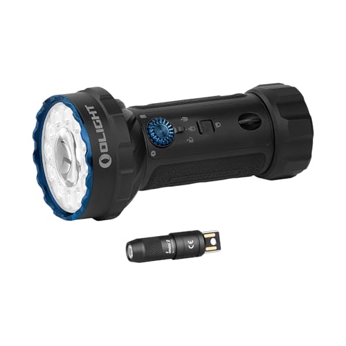 OLIGHT Marauder Mini 2 Bright Flashlight 10,000 Lumen with 750 Meters Beam Distance Bundle with IMINI 2 EDC Rechargeable Keychain Flashlight