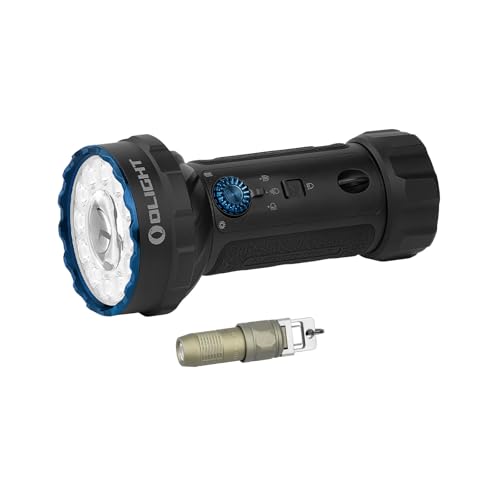 OLIGHT Marauder Mini 2 Bright Flashlight 10,000 Lumen with 750 Meters Beam Distance Bundle with iUltra Rechargeable EDC Flashlight, 80 Lumens Mini LED Keychain Light