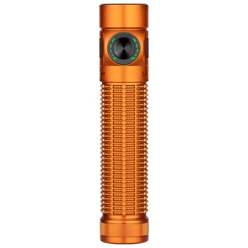 OLIGHT Baton4 Pro EDC Flashlight Rechargeable, Small Pocket Light Orange