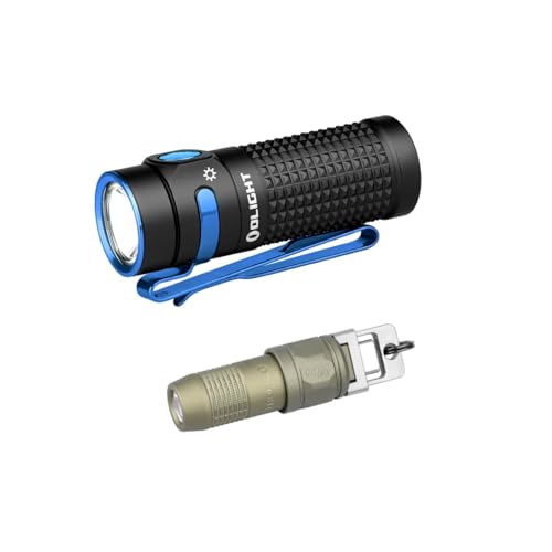 OLIGHT Baton4 Rechargeable EDC Flashlight, Bright LED Flash Light 1300 Lumens Bundle with iUltra 80 LMS Mini Keychain Light