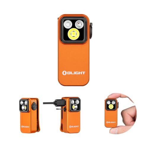 OLIGHT Oclip Pro S Rechargeable EDC Clip-on Flashlight, Orange