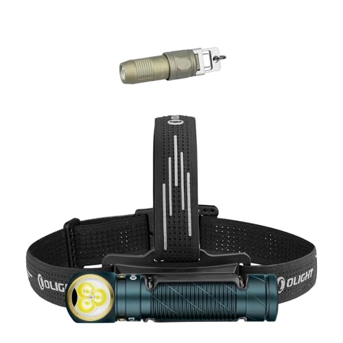 OLIGHT Perun 3 Headlamp Rechargeable, Red Light, Waterproof Bundle with iUltra Rechargeable Mini EDC Keychain Flashlight