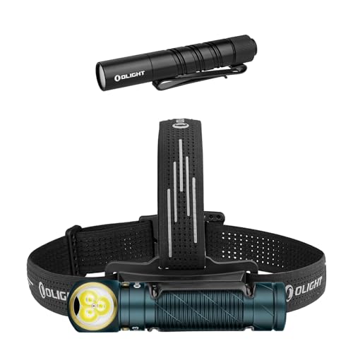 OLIGHT Perun 3 Headlamp Rechargeable, Red Light, Waterproof Bundle with i3T 2 EOS Pocket Small EDC Flashlight