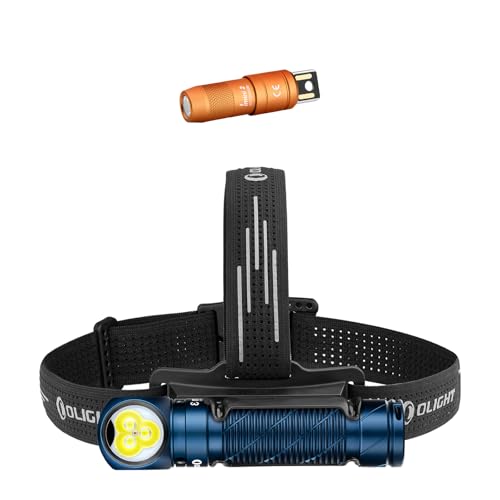 OLIGHT Perun 3 Rechargeable Headlamp Flashlight Bundle with IMINI 2 EDC Rechargeable Keychain Flashlight