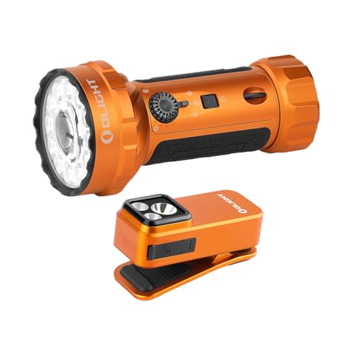 OLIGHT Marauder Mini 2 Bright Flashlight 10,000 Lumen with Rechargeable 5 Lights Bundle with Oclip Pro S EDC Flashlight Clip-on Light, 600 Lumens Type-C Rechargeable with White LED, UV and R