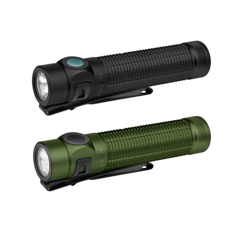 OLIGHT Baton4 Pro EDC Flashlight Rechargeable, 1600 Lumens Small Pocket LED Flash Light with Dual Charging and Tail Switch for Everyday Use, Camping, Outdoor and Emergency (Black with OD Gre