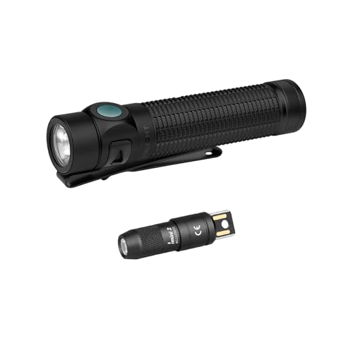 OLIGHT IMINI 2 EDC Rechargeable Keychain Flashlight Bundle Baton4 Pro EDC Flashlight Rechargeable, 1600 Lumens Small Pocket LED Flash Light