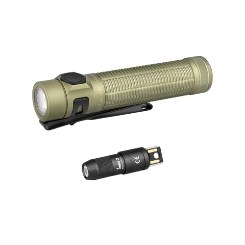 OLIGHT IMINI 2 EDC Rechargeable Keychain Flashlight Bundle BatonUltra EDC Flashlight Rechargeable, 1800 Lumens Small Pocket Light