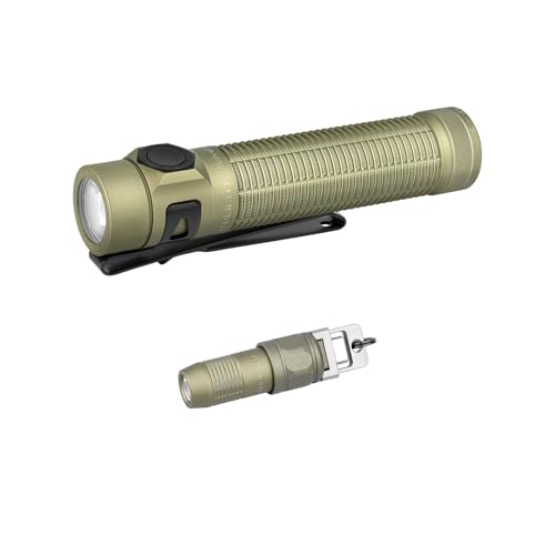 OLIGHT BatonUltra EDC Flashlight Rechargeable, 1800 Lumens Small Pocket Light Bundle iUltra Rechargeable EDC Flashlight, 80 Lumens Mini LED Keychain Light