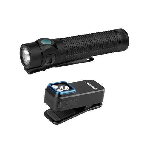 OLIGHT Oclip Pro EDC Flashlight, Rechargeable 500 Lumens with Three Lighting Solutions Bundle with Baton4 Pro, 1600 lm Small Pocket LED Flash Light with Magnetic & USB-C Dual Charging