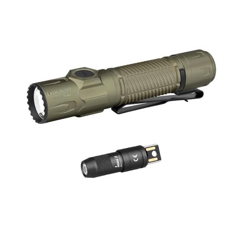OLIGHT Warrior Ultra 2500 Lumens Tactical Flashlight Bundle IMINI 2 EDC Rechargeable Keychain Flashlight