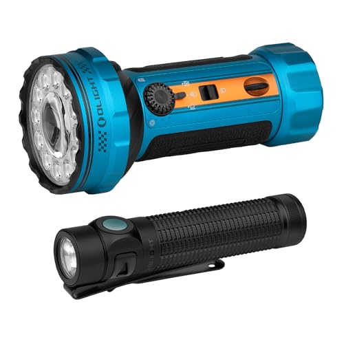 OLIGHT Marauder Mini 2 Bright Flashlight 10,000 Lumen with 750 Meters Beam Distance Bundle with Baton4 Pro EDC Rechargeable Small Pocket Flashlight