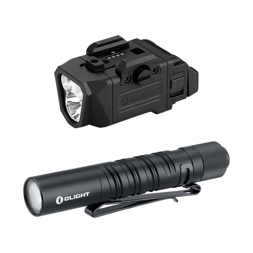 OLIGHT PL X Rechargeable Tactical Rail Mount Light Bundle with I3T EOS Slim EDC Flashlight