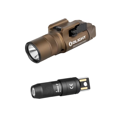 OLIGHT Baldr Pro R 1350 Lumens Magnetic USB Rechargeable Tactical Flashlight Bundled with IMINI 2 EDC Rechargeable Keychain Flashlight