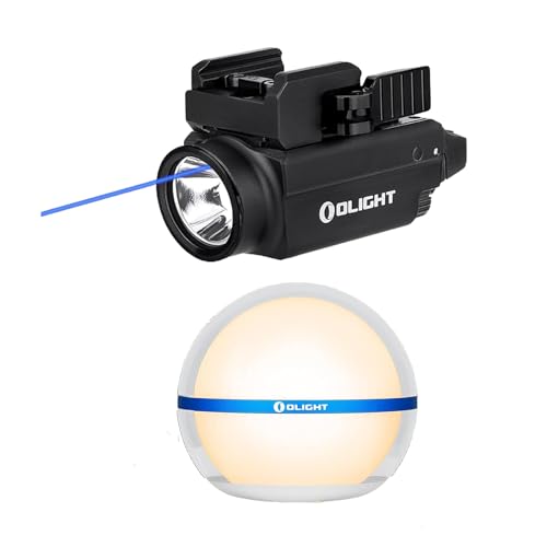 OLIGHT Baldr S Blue Beam 800 Lumens Magnetic USB Rechargeable Tactical Flashlight with White LED Bundle Sphere Smart Night Light