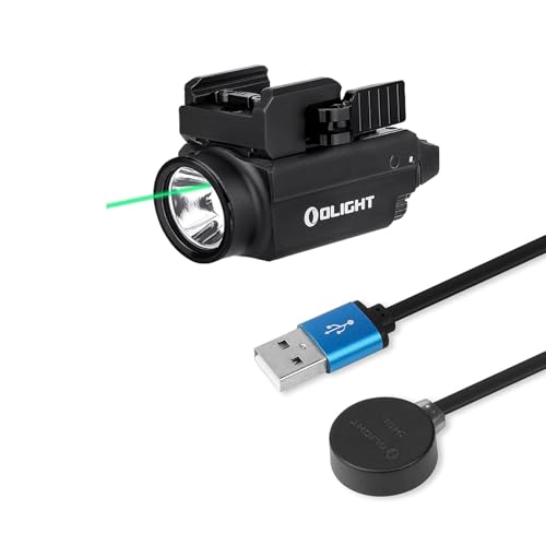 OLIGHT Baldr S 800 Lumens Compact Rail Mount Weaponlight with Green Beam and White LED Combo Bundle MCC S Magnetic Charging Cable