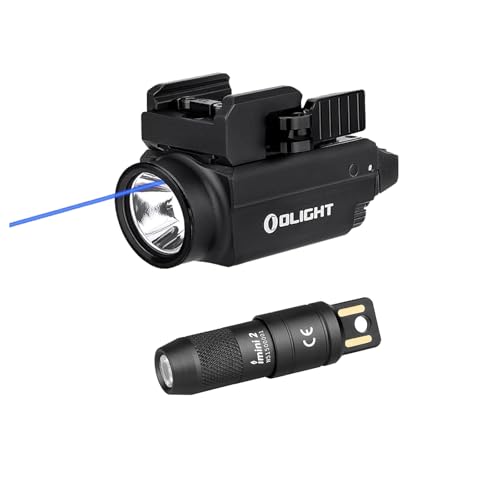 OLIGHT Baldr S Blue Beam 800 Lumens Magnetic USB Rechargeable Tactical Flashlight with White LED Bundle IMINI 2 EDC Rechargeable Keychain Flashlight