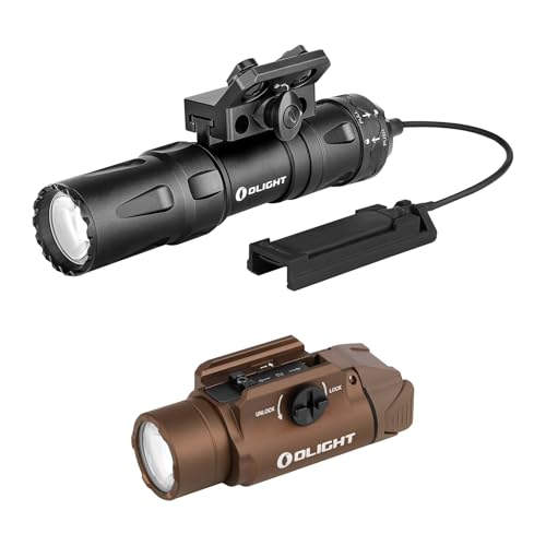 OLIGHT Odin Mini 1250 Lumens Ultra Compact Rechargeable Mlok-Mount Weaponlight Bundle PL-3R Valkyrie Rechargeable Tactical Light, 1500 Lumens Rail-Mounted