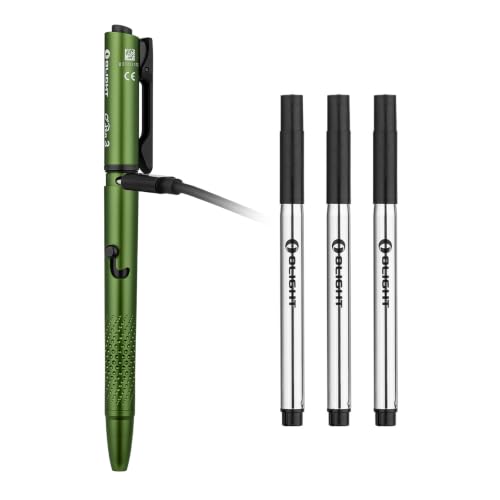 OLIGHT O'Pen 3 4-in-1 Pen Light OD Green Bundle with 3 Gel Ink Refills