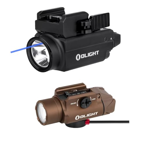 OLIGHT Baldr S Blue Beam 800 Lumens Magnetic USB Rechargeable Tactical Flashlight with White LED Combo Bundle PL-3R Valkyrie Rechargeable Tactical Light, 1500 Lumens Rail-Mounted Weaponlight