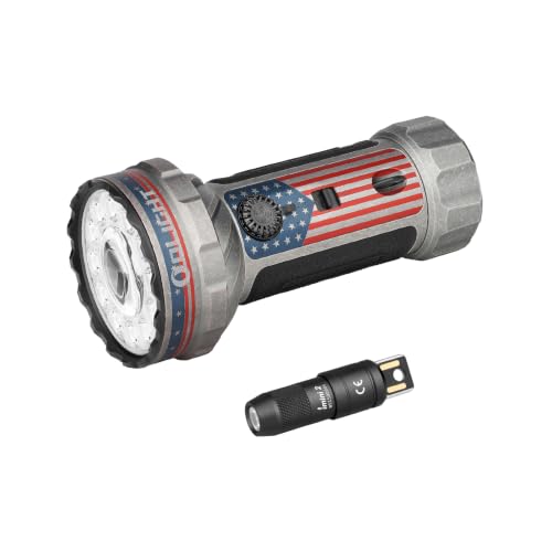 OLIGHT Marauder Mini 2 Bright Flashlight 10,000 Lumen with 750 Meters Beam Distance Bundle with IMINI 2 EDC Rechargeable Keychain Flashlight