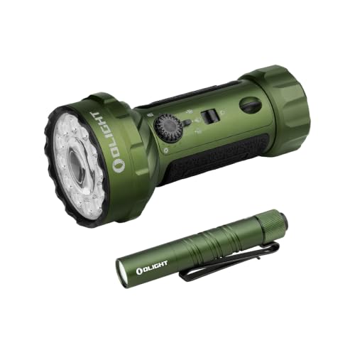 OLIGHT Marauder Mini 2 Bright Flashlight 10,000 Lumen with 750 Meters Beam Distance Bundle with I3T 2 EOS Pocket EDC Flashlight, 200 Lumens Compact Bright Handheld Flash Lights