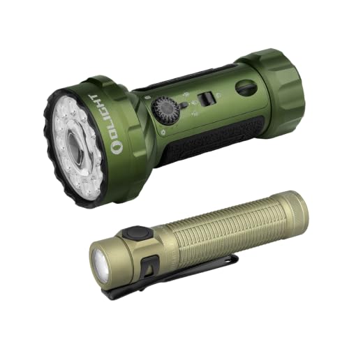 OLIGHT Marauder Mini 2 Bright Flashlight 10,000 Lumen with 750 Meters Beam Distance Bundle with BatonUltra EDC Bright LED 1800 Lumens Flashlight