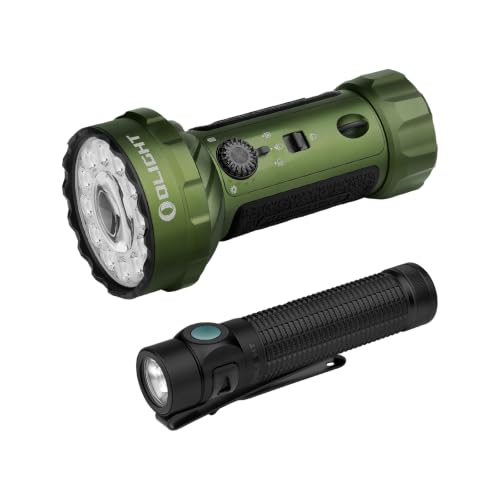 OLIGHT Marauder Mini 2 Bright Flashlight 10,000 Lumen with 750 Meters Beam Distance Bundle with Baton4 Pro EDC Rechargeable Small Pocket Flashlight