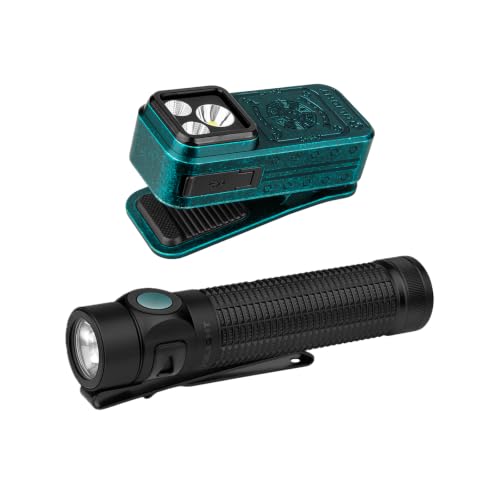 OLIGHT Oclip Pro S EDC Flashlight Clip-on Light, 600 Lumens Type-C Rechargeable with White LED, UV and RGB Bundle with Baton4 Pro EDC Flashlight Rechargeable, 1600 Lumens Small Pocket LED Fl