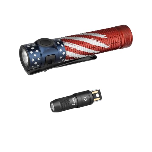 OLIGHT Baton4 Pro EDC Flashlight Rechargeable, 1600 Lumens Small Pocket LED Flash Light with Magnetic & USB-C Dual Charging and Tail Switch Bundle with IMINI 2 Compact Keychain Light